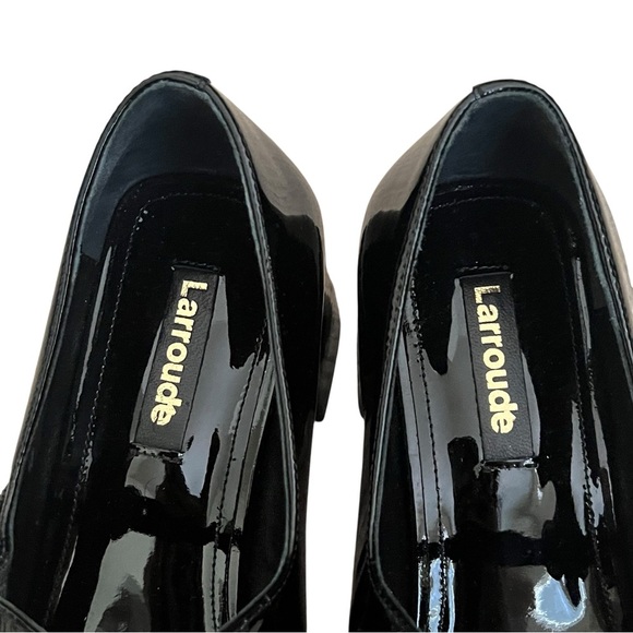 Larroudé Larroude Blair Block Pump In Black Patent Size 7 - Picture 5 of 10